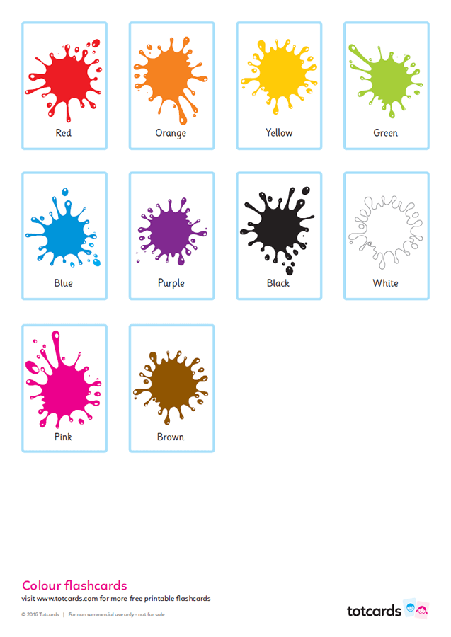 Free Colour Flashcards For Kids Totcards