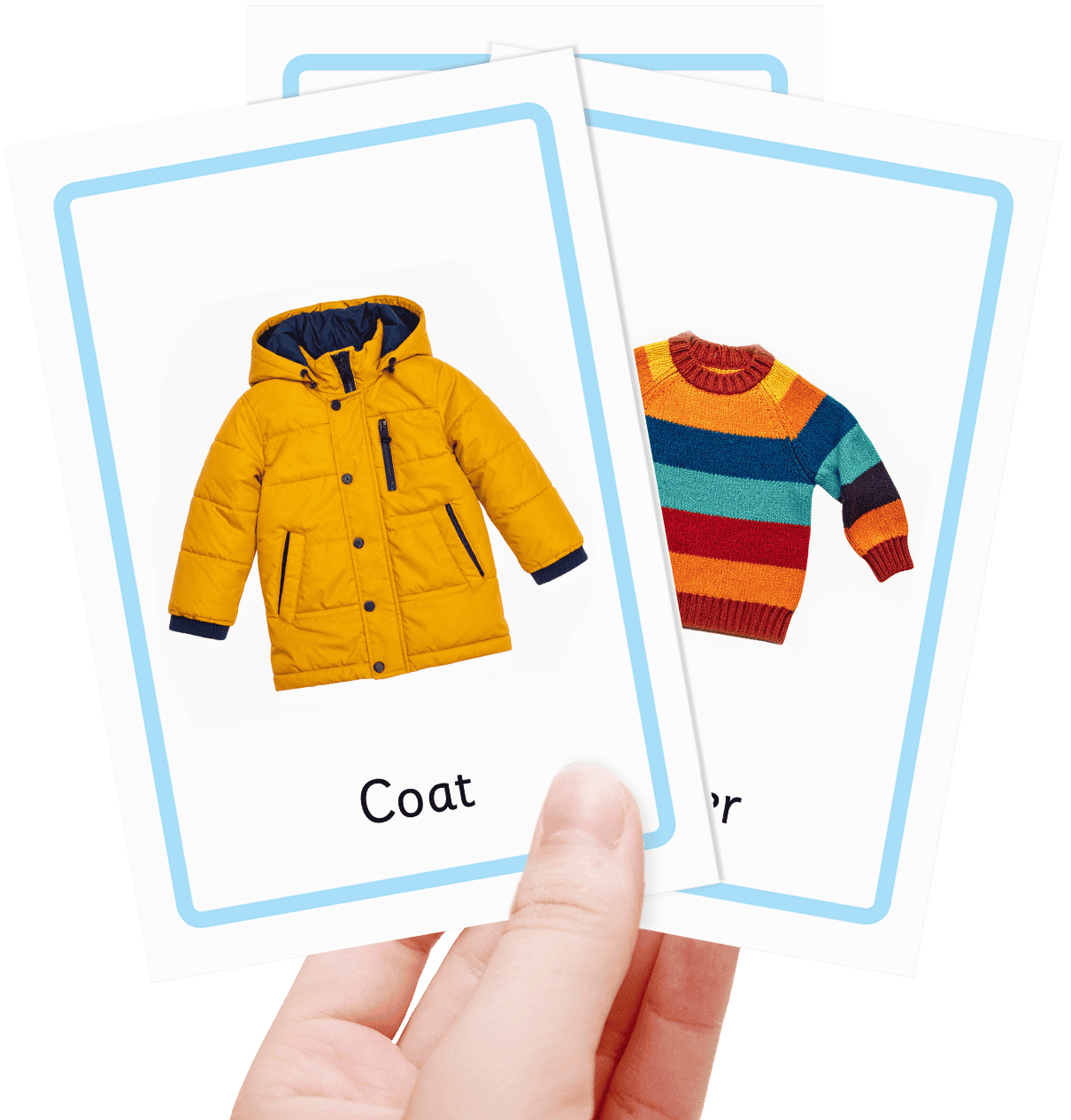 Free Clothes flash cards