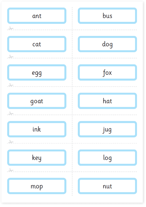 Free basic word flashcards