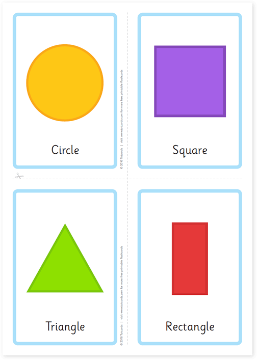 Free printable shapes flashcards templates