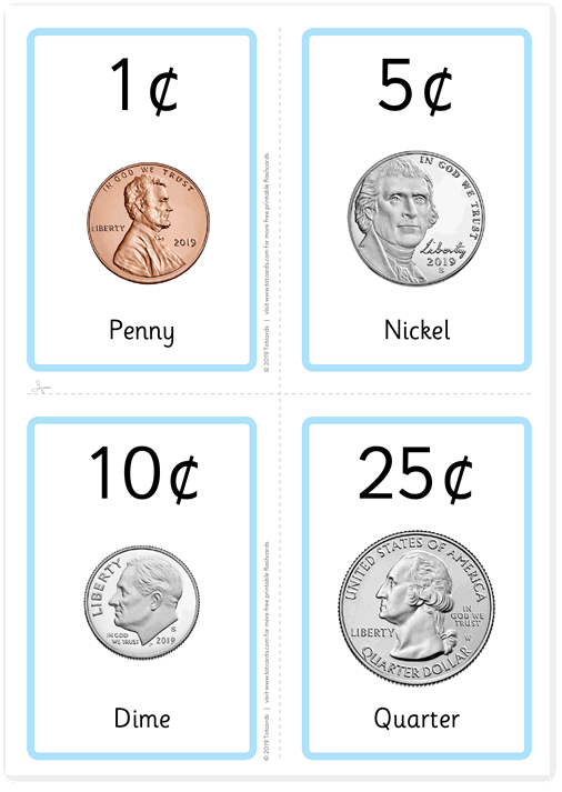 Free US currency flashcards