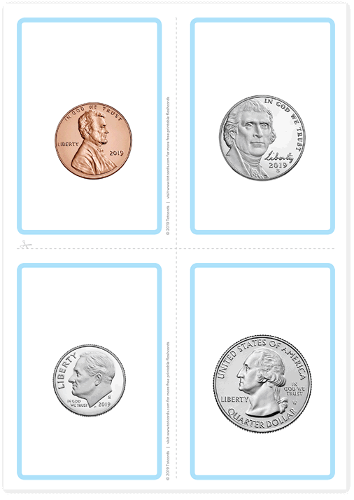 Free USA currency flashcards