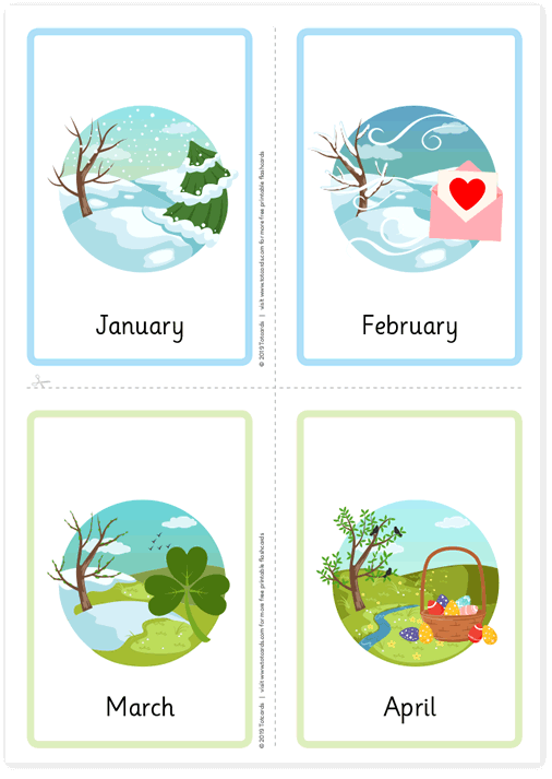 Free months & seasons flashcards