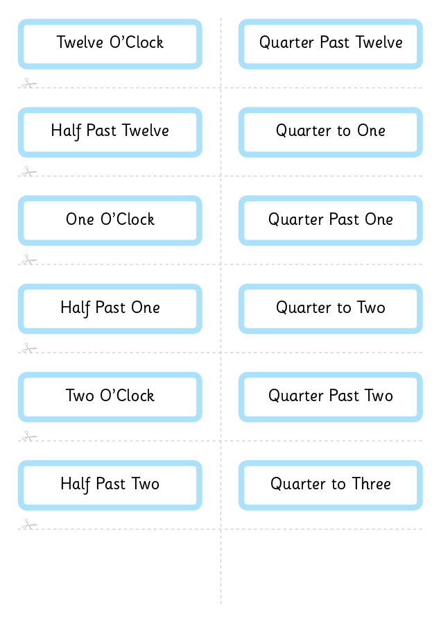 Free teach time flashcards for kids Totcards