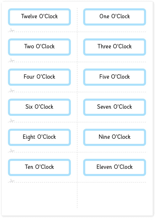 Free learn the time flashcards