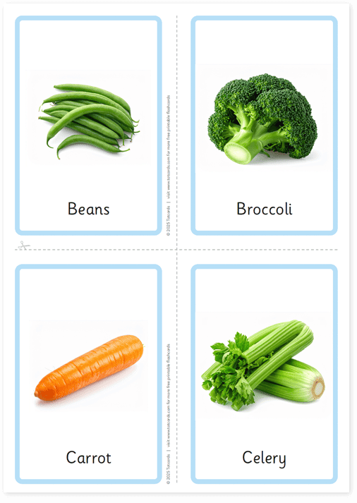 Free Vegetables flashcards