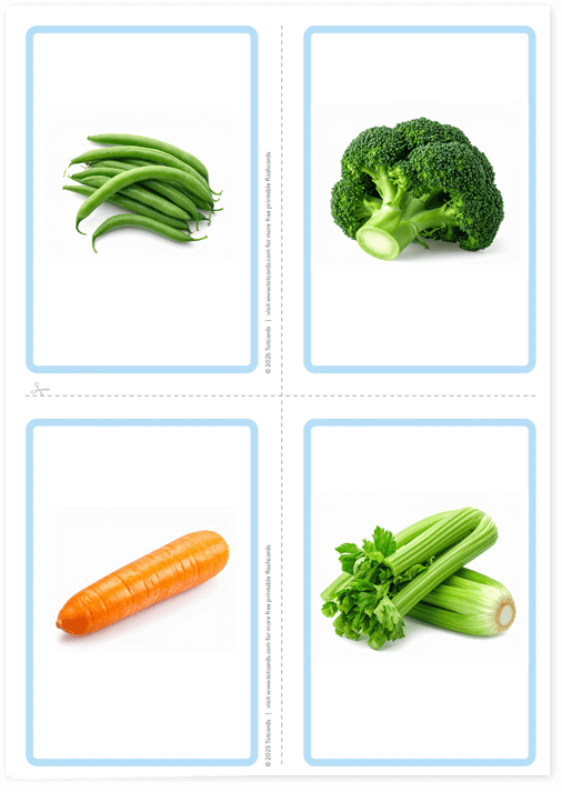 Free Vegetables flashcards